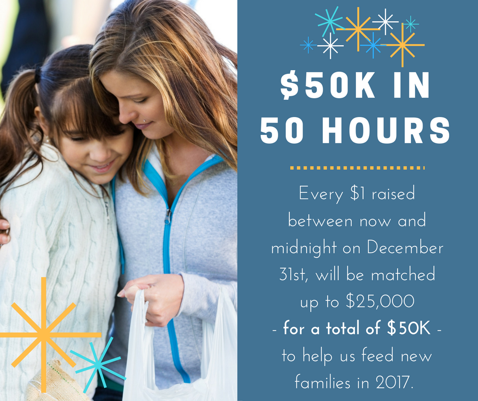 50K in 50 Hours Match Campaign Donation for the Food Bank for Larimer county