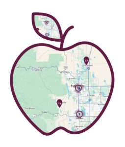 Food Finder Map, find food in larimer county, find diapers